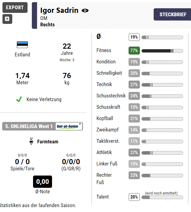 ballfert's tweet photo. Transfernews am Abend:
Wir haben uns die Dienste von OM Igor Sadrin gesichert. Der 2-jährige Estländer ist flexibel im offensiven Mittelfeld einsetzbar https://t.co/UKVVPhSPHU