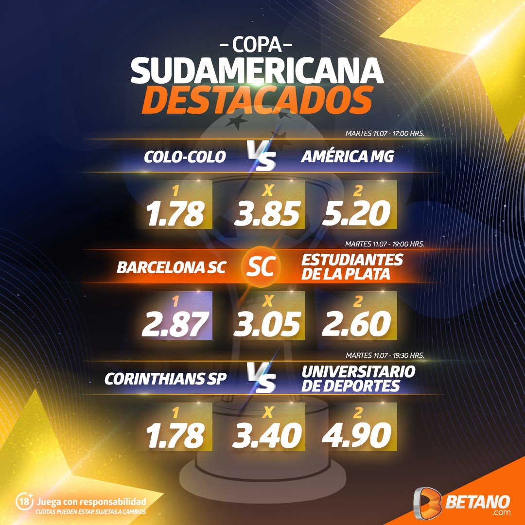 Betano_Ecuador's tweet image. #𝐂𝐨𝐩𝐚𝐒𝐮𝐝𝐚𝐦𝐞𝐫𝐢𝐜𝐚𝐧𝐚 |

Los playoffs de 8vos de final de la Sudamericana arrancan con encuentros de infarto. ☄️⁣

#BarcelonaS  iniciará su llave jugando de local contra #EstudiantesLP
⁣
¡Arma tu jugada con Betano! 😎⁣
🔗👉🏼 bit.ly/43jwQzG