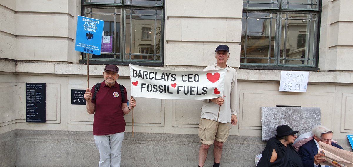 Barclays is Europe's biggest fossil fuel funder. Investing over $68.34 billion between 2020 - 2022.

The CEO of Barclays in bed with big oil this weekend, in Colchester.
We had lots of great outreach, with some members of the public deciding to switch banks!