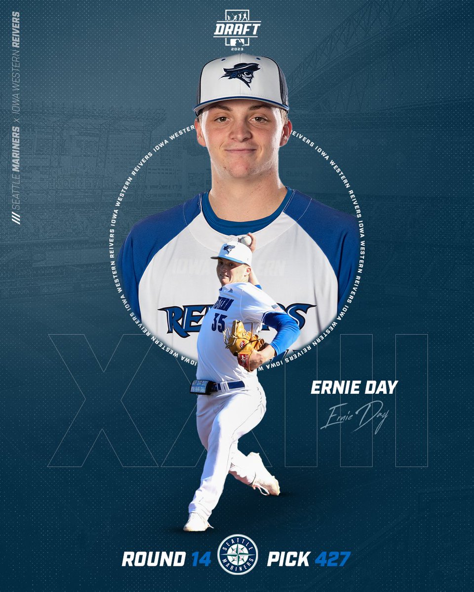 Council Bluffs, Iowa ➡️ Campbell University ➡️ MLB

Congrats to former <a href="/reiverbaseball/">Iowa Western Reivers Baseball</a> pitcher Ernie Day for being selected by the <a href="/Mariners/">Seattle Mariners</a>!

#SailsUP 🏴‍☠️ | #SeaUsRise