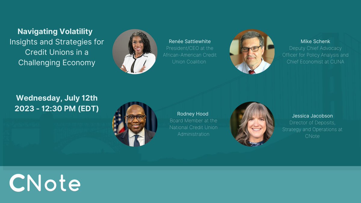 🔥 Don't Miss Our Exclusive Credit Union Webinar on Navigating a Challenging Economy 🔥

Don't miss this opportunity to discover transformative solutions and chart a path to growth. Register now to secure your spot!

app.livestorm.co/cnote/navigati…

#Webinar #creditunions