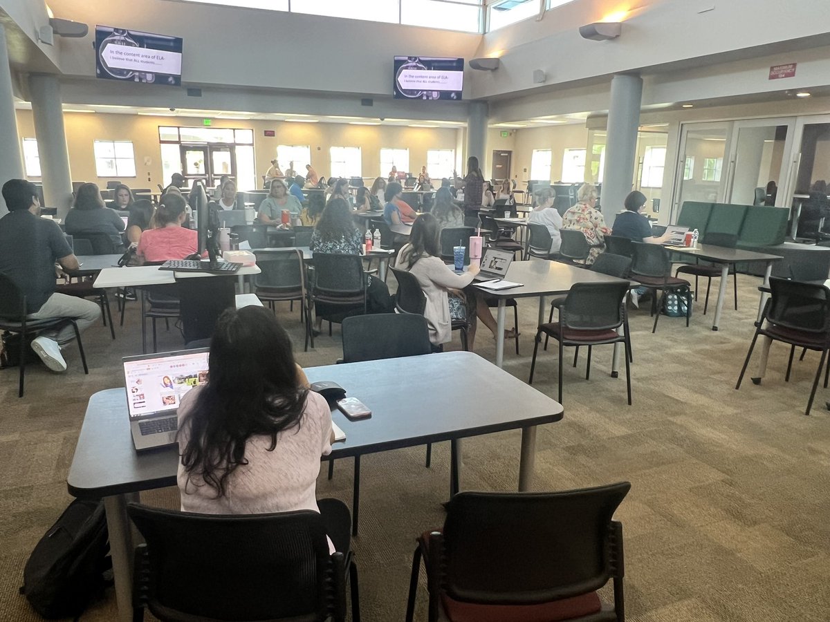 LuckyMcCusker's tweet photo. Breakout sessions continue during the SSS Summer Seminar: vision supports, behavior, PLCs for ELA and assistive technology.  @DrFinchDVUSD @DVUSD @TriciaVGraham https://t.co/eOrpnROwcS