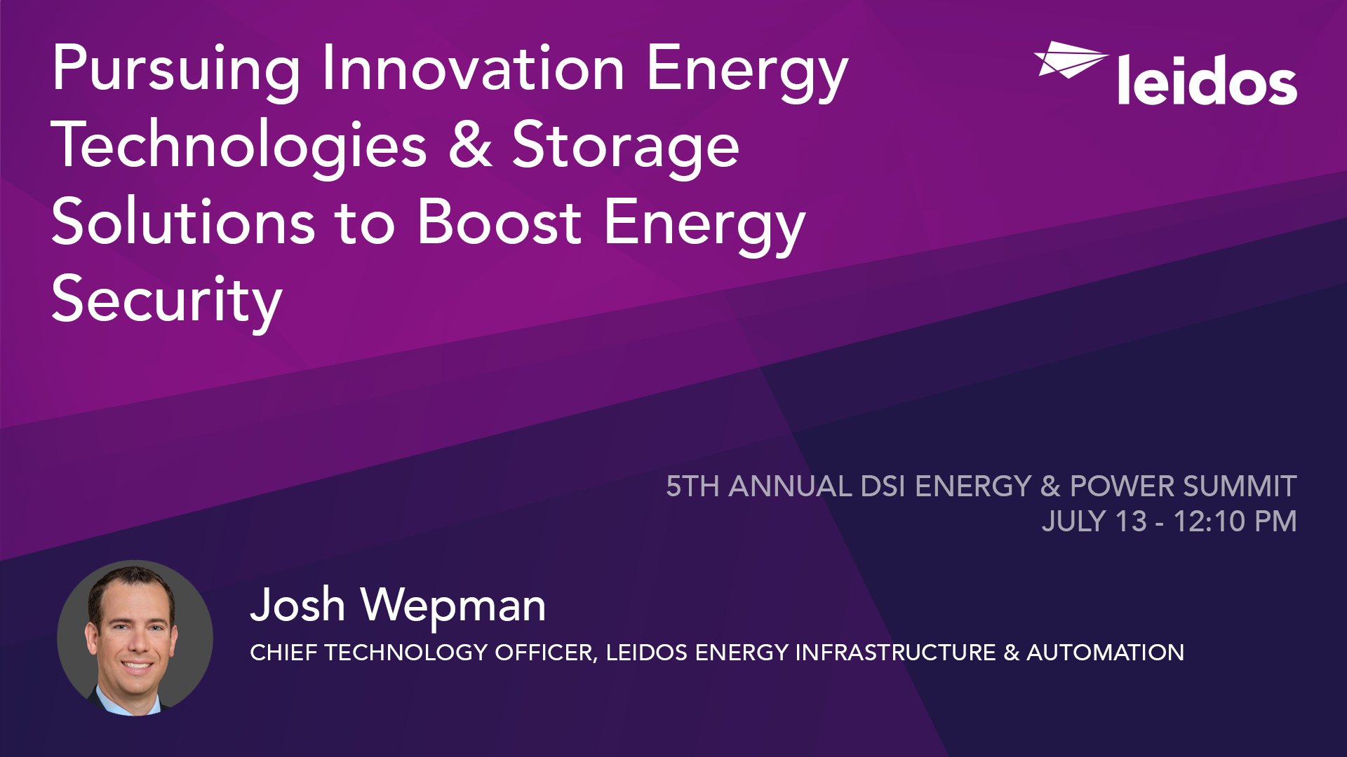 Leidos on Twitter "Leidos Energy Infrastructure & Automation CTO Josh Wepman joins a panel of