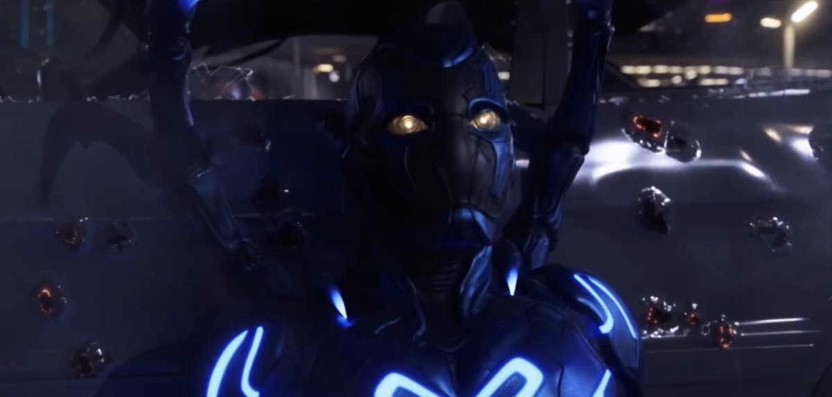 DiscussingFilm's tweet photo. New look at Xolo Maridueña as Blue Beetle.

In theaters on August 18. https://t.co/SvntDos0id