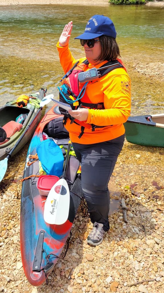 USCGAux's tweet photo. Members of Flotilla Springfield, MO participate in Auxiliary Paddlecraft Afloat patrols on the Upper Current River this past Memorial Day and Independence Day.

U.S. Coast Guard Auxiliary photos by Julie Carey and TJ Wilkinson.

#rbs #paddlecraft #safeboating https://t.co/LU6InUYi3E