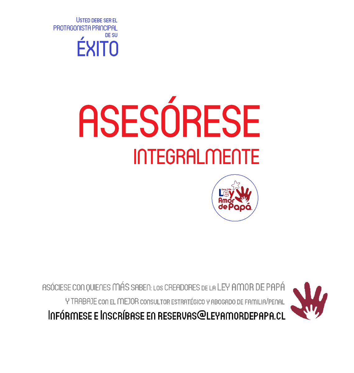 AmordePapa's tweet photo. Le esperamos

CAPACITACIÓN ESPECIALIZADA/PERSONALIZADA ONLINE en #LEYAMORDEPAPÁ

DEFIENDA SUS DERECHOS AL LADO DE QUIENES LA HICIERON REALIDAD

¡MÁS DE 21 AÑOS de experiencia en TRIBUNALES DE FAMILIA!

https://t.co/H5L6GtdFHt

INFÓRMESE/INSCRÍBASE en reservas@leyamordepapa.cl https://t.co/VWKwZKF892