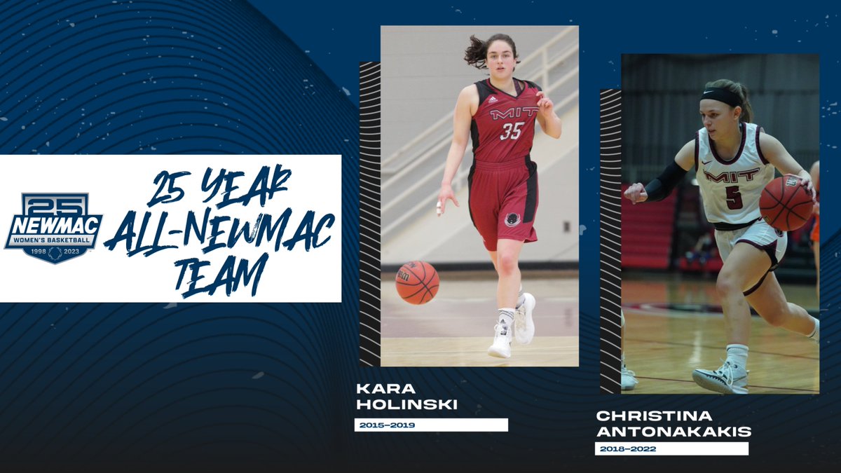 MITAthletics's tweet photo. Congrats to Kara Holinski '19 and Christina Antonakakis '22 of @mitwbball for being named to the Women's Basketball 25 Year All-NEWMAC Team! #RollTech

--> Learn more: https://t.co/9R00qFshg5 https://t.co/ifgvy8nLq1