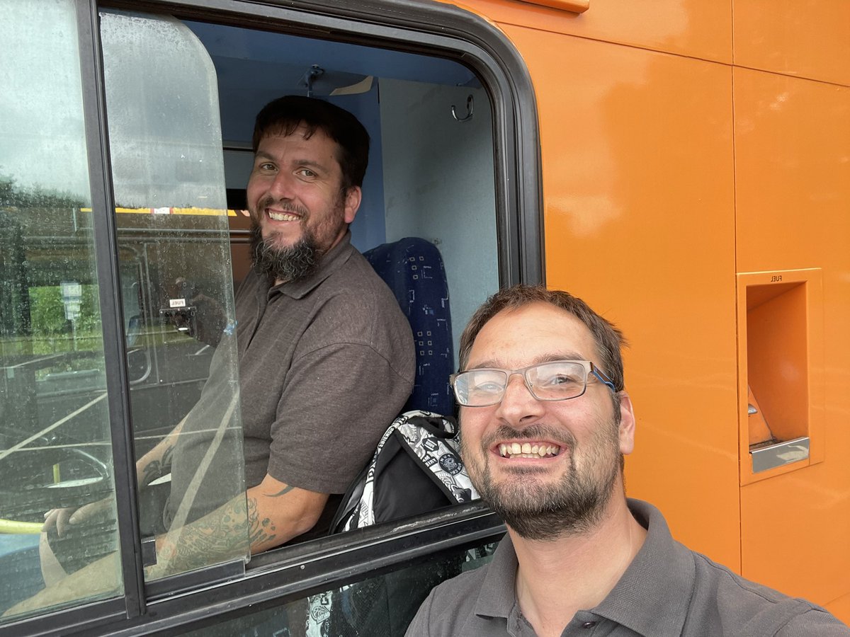The_50km_Kid's tweet photo. I love that fact that still, more than two years into trading we have little wins to celebrate. Today me and @TomBWard completed our first hire on the same job. We had ourselves a convoy!
#DennisTrident #PlaxtonPresident #VolvoB7TL #WrightEclipseGemini https://t.co/Rfd1wwnj0S