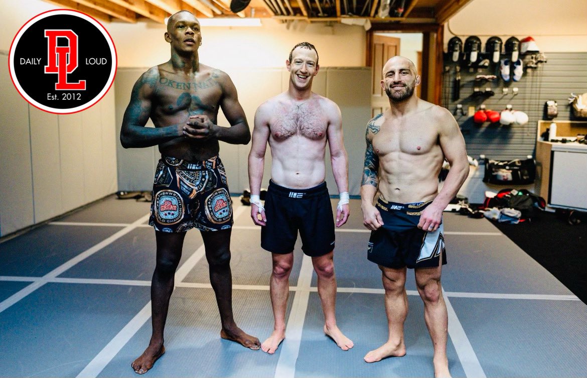 Mark Zuckerberg training with UFC champions Israel Adesanya &amp; Alexander Volkanovski 😳👊
