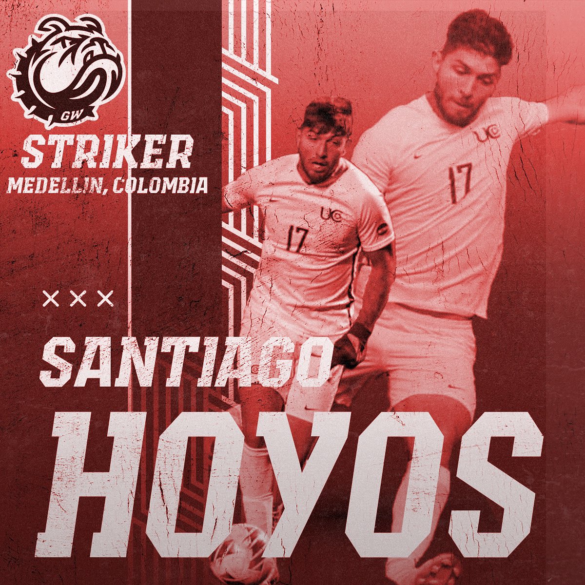 Our next incoming player is a forward that transferred from the University of Charleston (WV), Santiago Hoyos. We are excited to see Santi in Bulldog red 🐶🇨🇴
