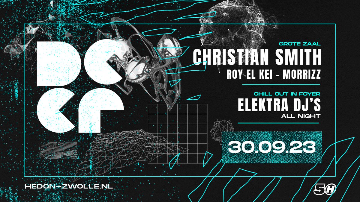 Zaterdag 30 september 2023 

DEEP in <a href="/Hedon/">Hedon</a> 

Meer info en Tickets:
hedon-zwolle.nl/voorstelling/3… 
#techno #zwolle #hedonnights #HedonZwolle