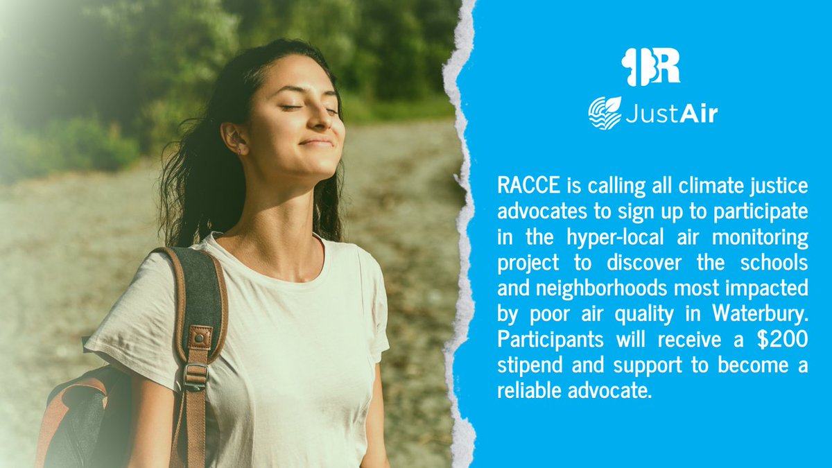 🌎 Does bettering the quality of air in Waterbury matter to you? To sign up and know more info, visit the link: bit.ly/43KcZej 🌏 🌬️ 

#RACCE #JustAir #EarthDay #TheAirYouBreathe