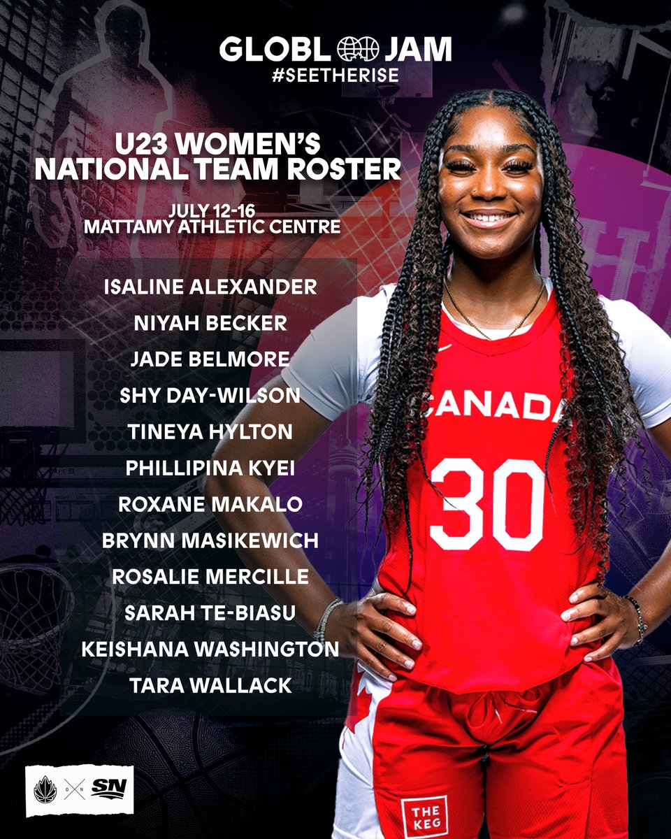 CanBball's tweet image. It’s finally that time, Canada 🇨🇦

#GLOBLJAM has almost officially arrived and the U23 Women’s National Team roster is locked in, as they look to go back-to-back.

🔗: basketball.ca/team-canada-en…