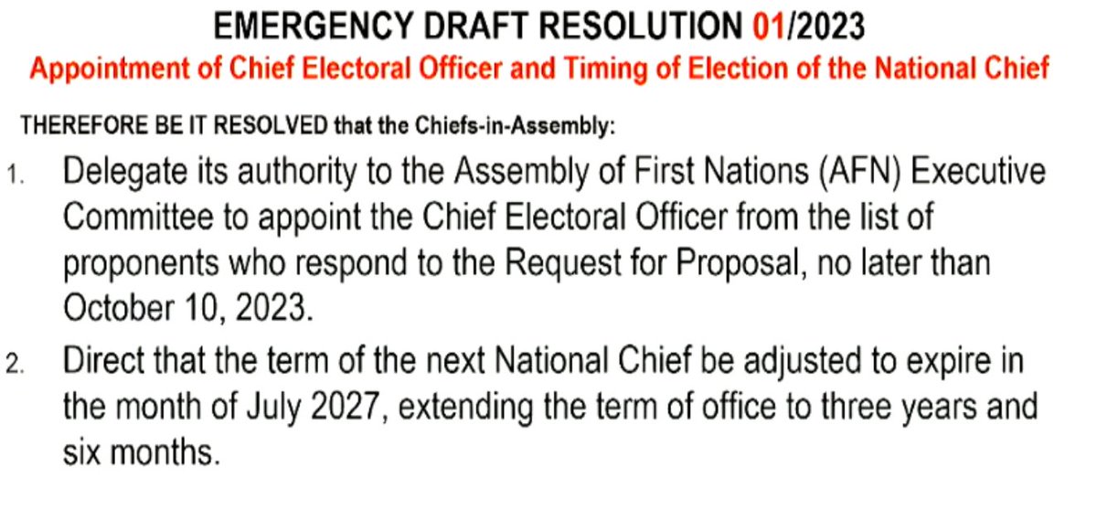 Par 143 voix contre 28, l'Assemblée des Premières Nations du Canada vote l'organisation d'élections pour remplacer RoseAnne Archibald, évincée il y a deux semaines après une enquête sur des allégations de harcèlement
#cdnpoli