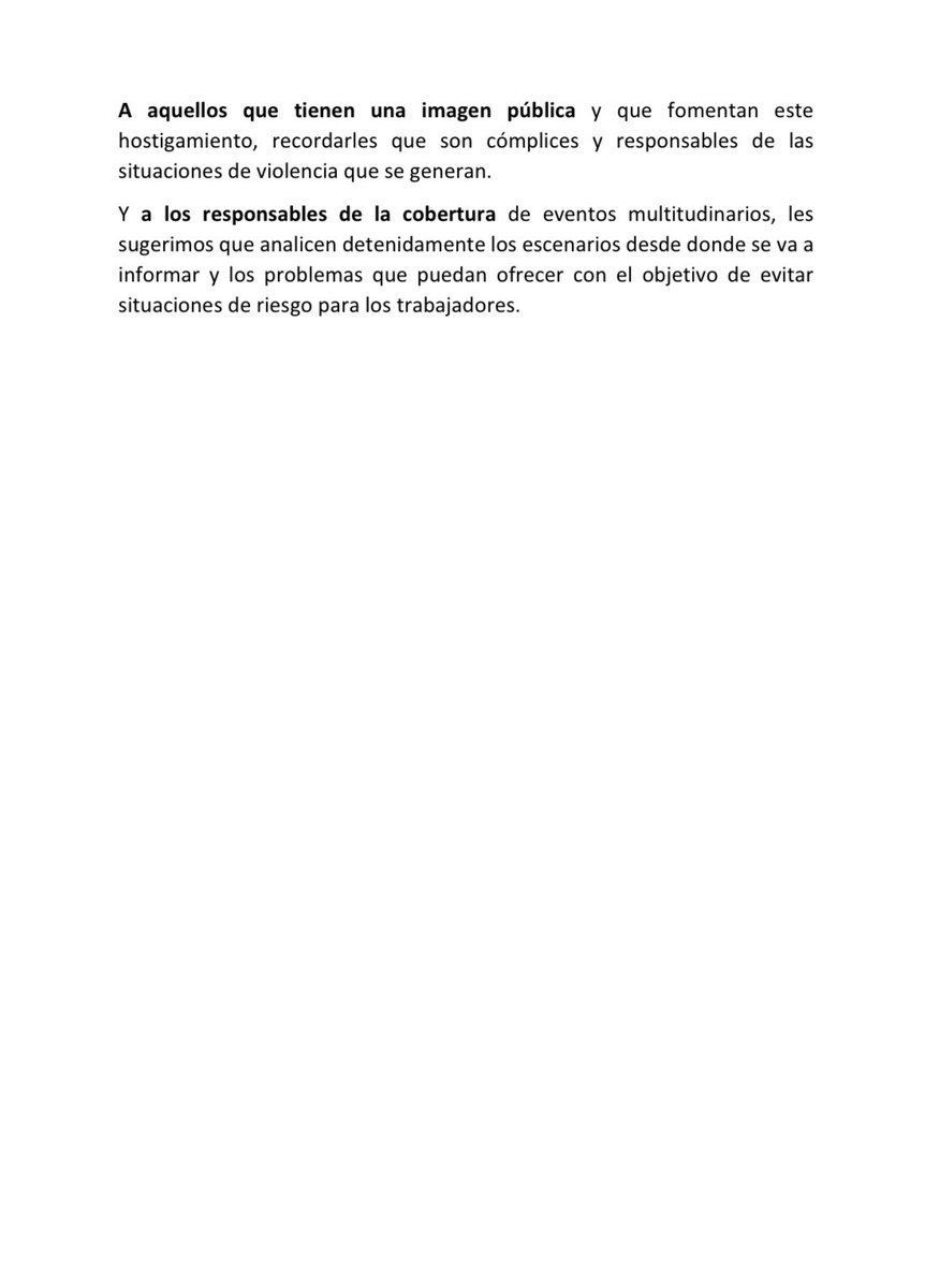 Desde el Consejo de Informativos de TVE  queremos manifestar nuestro rechazo a las distintas muestras de acoso sufridas por nuestros
compañeros durante su trabajo