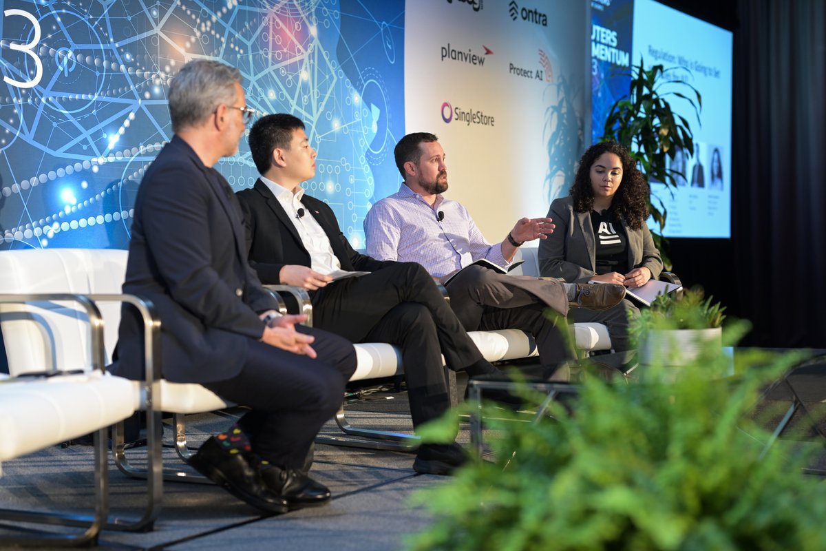 ProtectAICorp's tweet image. Protect AI&apos;s CEO and Founder, @ianrswanson is at Reuters MOMENTUM discussing AI regulatory challenges, considerations, &amp;amp; mitigations for AI compliance needs. 

Book a demo today 👉 bit.ly/431SPuB 

#protectai #mlsecops #ai #reutersmomentum