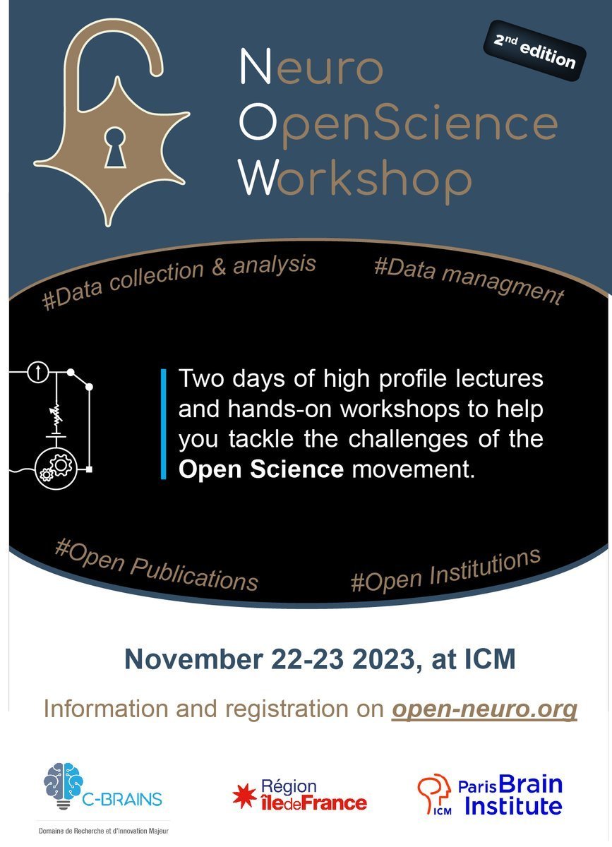 Our Neuro-Openscience Workshop (#NOW2023) event starts filling up, please remember to register at at open-neuro.org !
