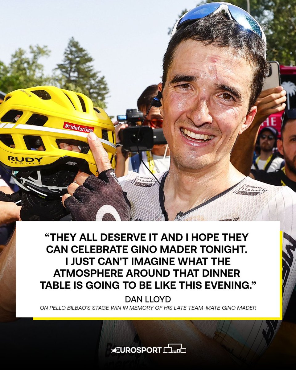 cyclingontnt's tweet photo. #rideforGino ❤️🫶  

Pello Bilbao is raising money for an environmental cause that was close to Gino Mader's heart at the Tour de France.

@BHRVictorious | #TDF2023 https://t.co/vbZgSWk876
