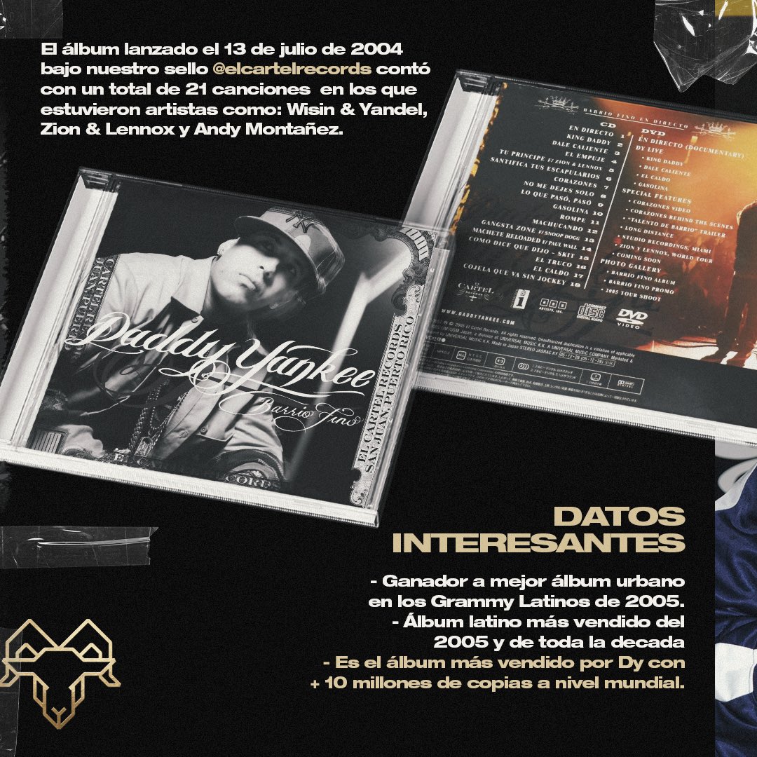 Cartelrecordsdy's tweet image. BARRIO FINO 2004 🐐💿 Cual canción recuerdas más?