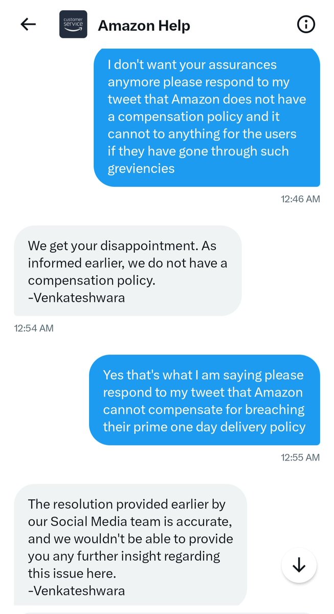 attarwala7's tweet photo. @amazonIN @AmazonHelp @amazonIN @amazon This is what you give to the consumer for a breach in your one day delivery policy for prime members? Below are the screen shots of the conversation I had with media team of @AmazonHelp https://t.co/EpGQ8pFG0w
