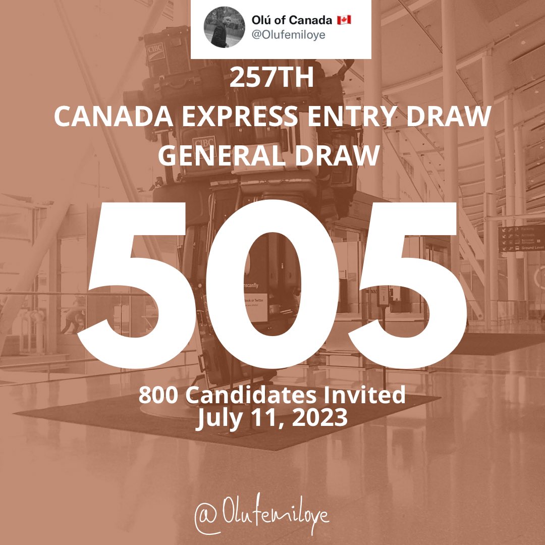 Olú on Twitter "Another unexpected Express Entry General Draw has been