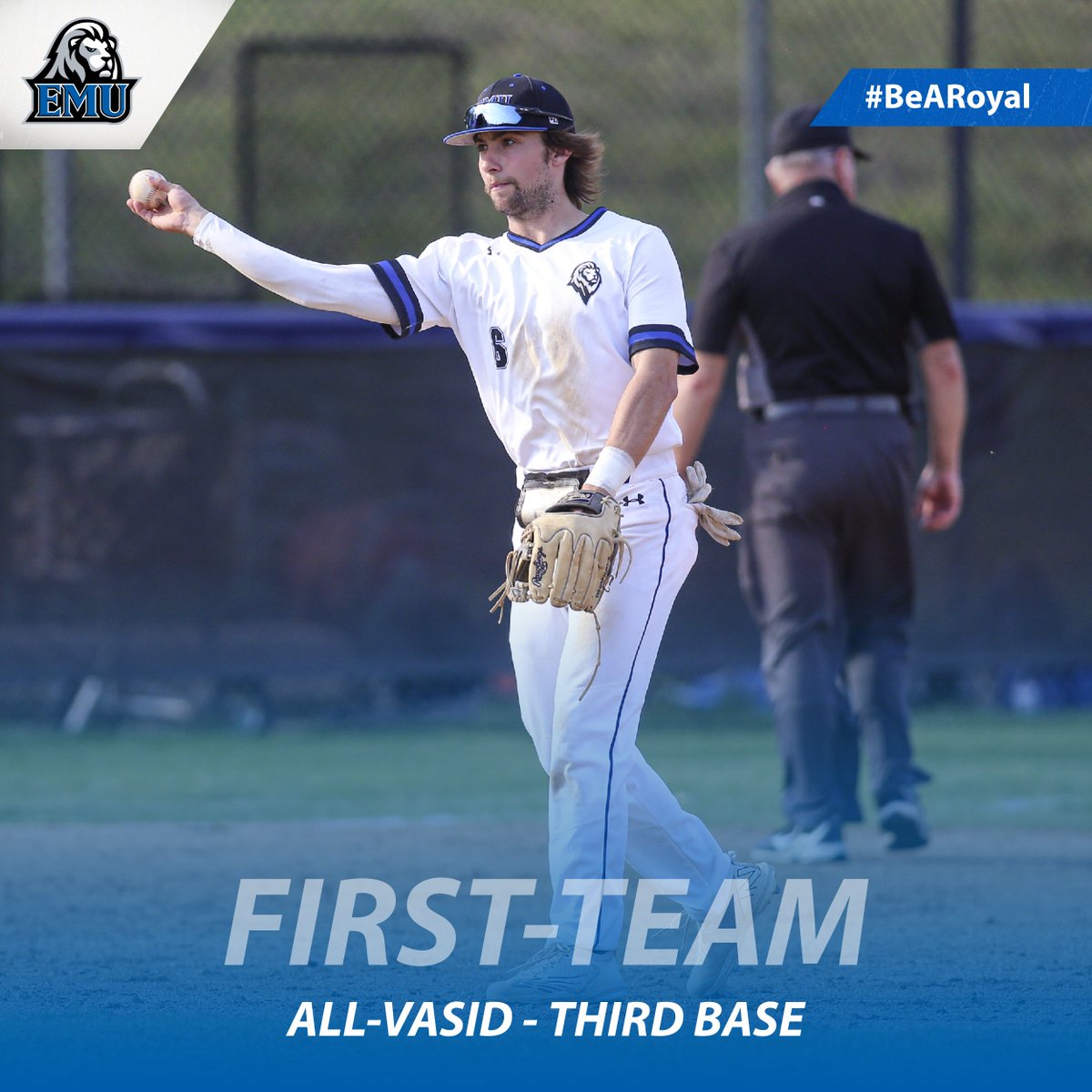EMU_Athletics's tweet photo. 🏆ROYAL AWARD ALERT🏆
Congratulations to Nick Arnold of @EMUbaseball1 for being named First-Team All-State at third base! #competetogether #bearoyal

@DaveRiggert @DNR_Sports @WHSVScoreZone 

https://t.co/XQv3QTM4t1 https://t.co/zlhcShOQ89