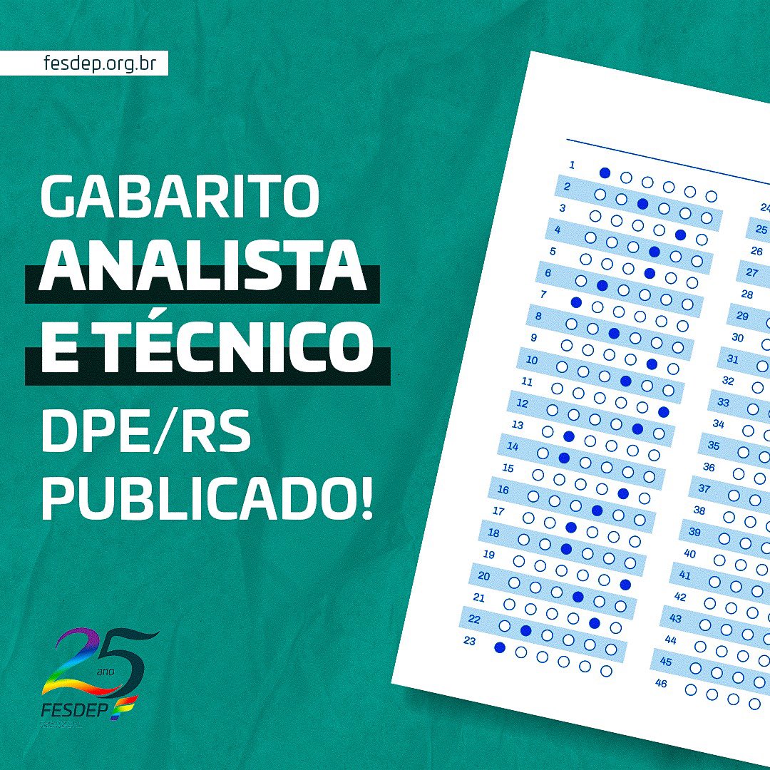 FESDEP's tweet photo. Gabarito divulgado!

Cargo Técnico: https://t.co/l2LTdUx2M8

Cargo Analista: https://t.co/W4a6RhXKa1 https://t.co/mj3Or6nKHC