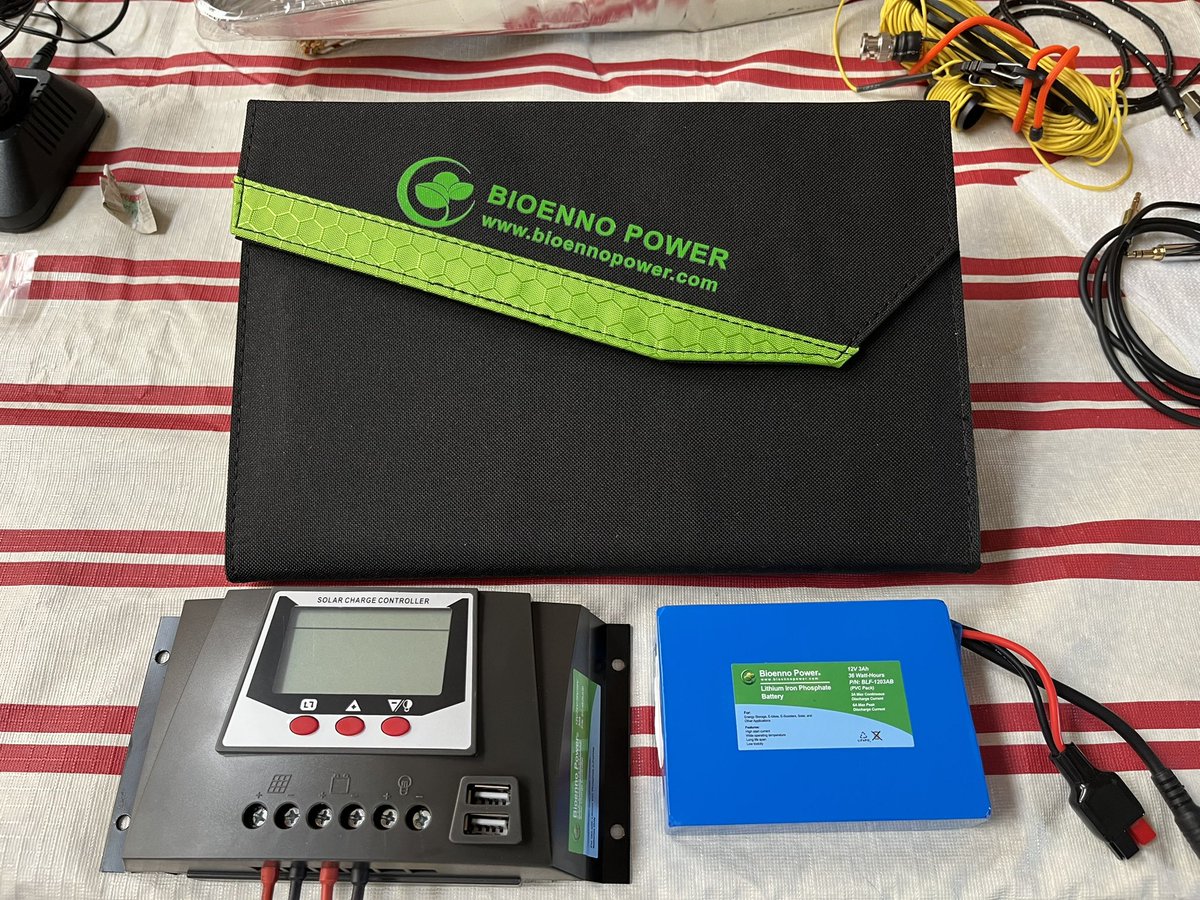 My birthday present this year was a @BioennoPower Solar/Battery set up for my QRP activations. I know the solar controller is overkill for this size battery and panels but it was the smallest Bioenno had in stock. #hamradio #amateurradio #qrp #cwops