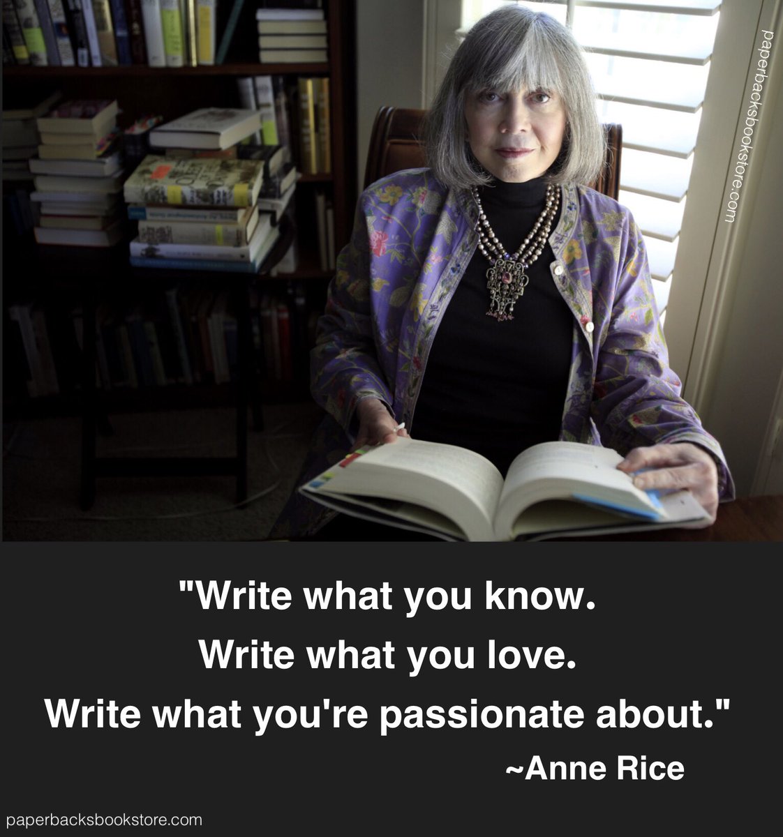 Paperbacks Plus (@paperbacks_plus) on Twitter photo "The only way to do it is to do it. You do it by writing, and if you keep at it, you'll get better." ~Anne Rice @annericeauthor
#artofwriting #onwriting #writer #bookish #Literaryportraits #storyteller #bookseller #writingtips #reader #books #writers #writing #bestsellingauthor "The only way to do it is to do it. You do it by writing, and if you keep at it, you'll get better." ~Anne Rice @annericeauthor
#artofwriting #onwriting #writer #bookish #Literaryportraits #storyteller #bookseller #writingtips #reader #books #writers #writing #bestsellingauthor