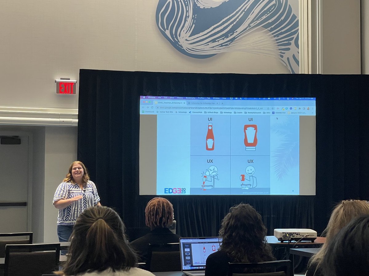 joncourtneylsr7's tweet image. ⁦@CTroutmanTech⁩ bringing the thunder about digital design in her session about Enhancing ⁦@Schoology⁩ for GenZ at #PSEDGE #Edge2023

😋 And, ⁦ketchup. @HeinzTweets⁩
