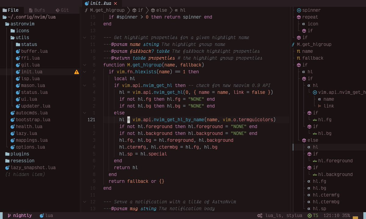 After 6 months of development and countless hours from A-Lamia over on GitHub we are happy to announce #AstroTheme v2! 🎨 This is a complete rewrite and comes with some major improvements to empower us and users to easily create new color palettes!

github.com/AstroNvim/astr…