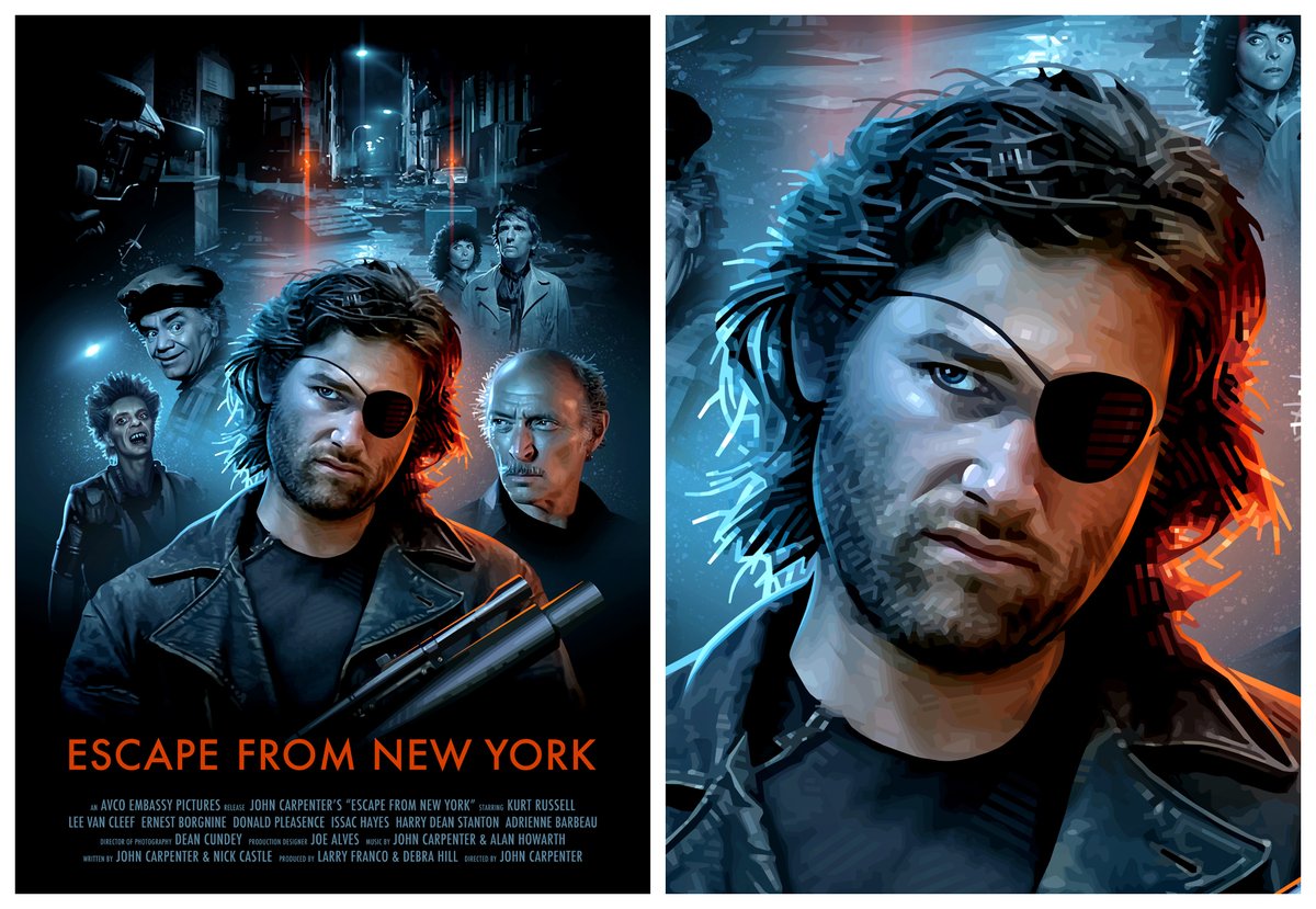 CandykillerNews's tweet image. One from the archives. Escape from New York poster design plus details. This and other movie posters are available at candykiller.bigcartel.com/products