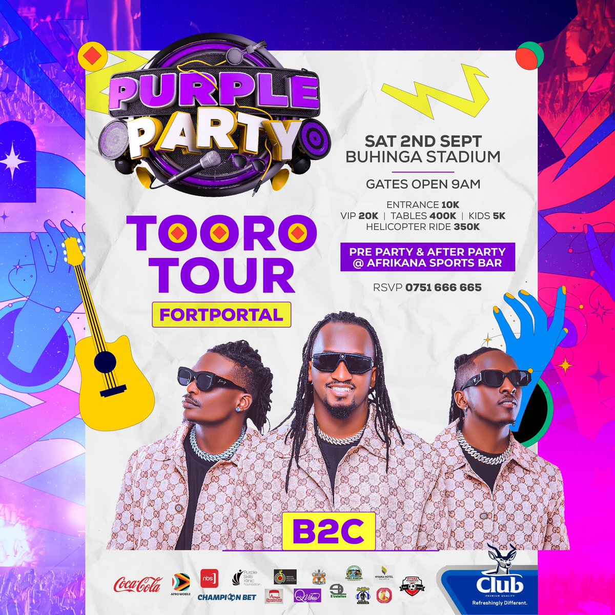 DouglasLwangaUg's tweet image. Tooro Kampala Boyz are on the way, Sat 2nd Sept | Buhinga Stadium Feat @b2centug #PurplePartyTour #visitfortportal