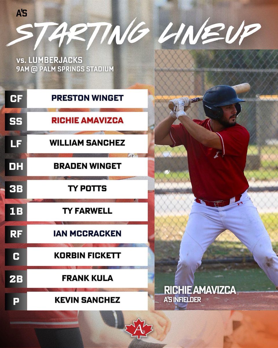 PSCL2026's tweet photo. 🏆2023 CHAMPIONSHIP🏆

A's🍁 at LumberJacks🪓

Starting Lineups💯

Good luck men! https://t.co/MnQ54Z9KBF