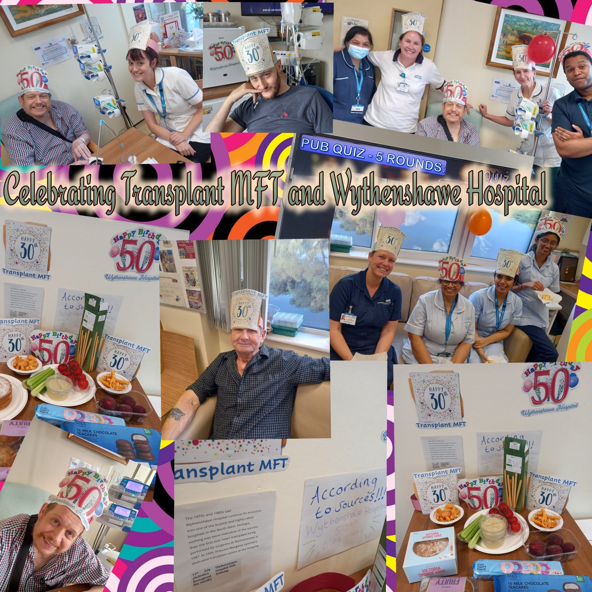 Celebrating <a href="/WythenshaweHosp/">Wythenshawe Hospital</a> and Transplant MFT today with a little party and pub quiz on the ward 😊 <a href="/julesyjuu/">Julia Fitzpatrick</a> <a href="/krisbailey3/">Kris Bailey</a> <a href="/sta/">スタ/clusta</a>