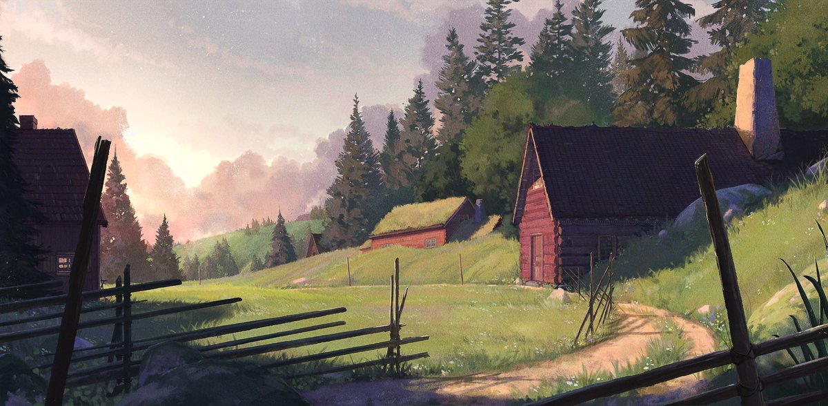 slagbjorn_art's tweet image. Happy #PortfolioDay! I like trees.. and bushes and lakes and clouds and old buildings and snow and the countryside and old fences and old churches and animals