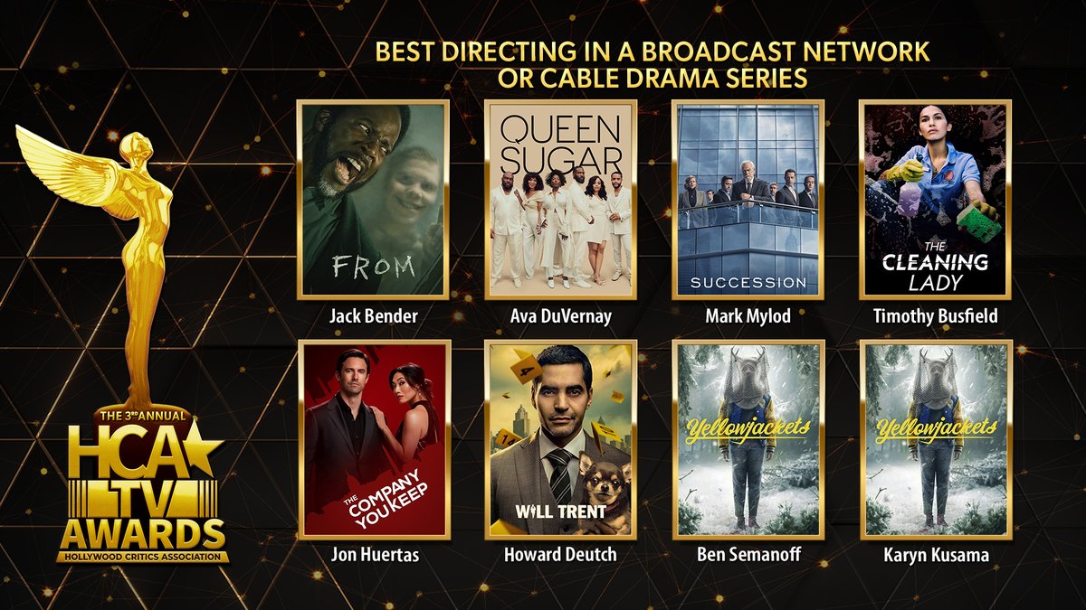 The 2023 HCA TV Awards nominees for Best Directing in a Broadcast Network or Cable Drama Series are:

From - Pas de Deux, directed by Jack Bender

Queen Sugar - For They Existed, directed by Ava DuVernay

Succession - Connor’s Wedding, directed by Mark Mylod

The Cleaning Lady -