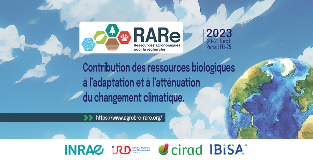 RARe - Ressources Agronomiques pour la Recherche (@agrobrc_rare) on Twitter photo Séminaire scientifique RARe 2023 "Contribution des Ressources Biologiques à l’adaptation et à l’atténuation du changement climatique" @Florilege_RARe <a href="/Cirm_brc/">CIRM Biological Resource Centres</a> #CRB_Anim #BRC4ENV #pilier_forêt 20-21 sept, Paris et webinaire 👉 bit.ly/3rphMmR Séminaire scientifique RARe 2023 "Contribution des Ressources Biologiques à l’adaptation et à l’atténuation du changement climatique" @Florilege_RARe <a href="/Cirm_brc/">CIRM Biological Resource Centres</a> #CRB_Anim #BRC4ENV #pilier_forêt 20-21 sept, Paris et webinaire 👉 bit.ly/3rphMmR