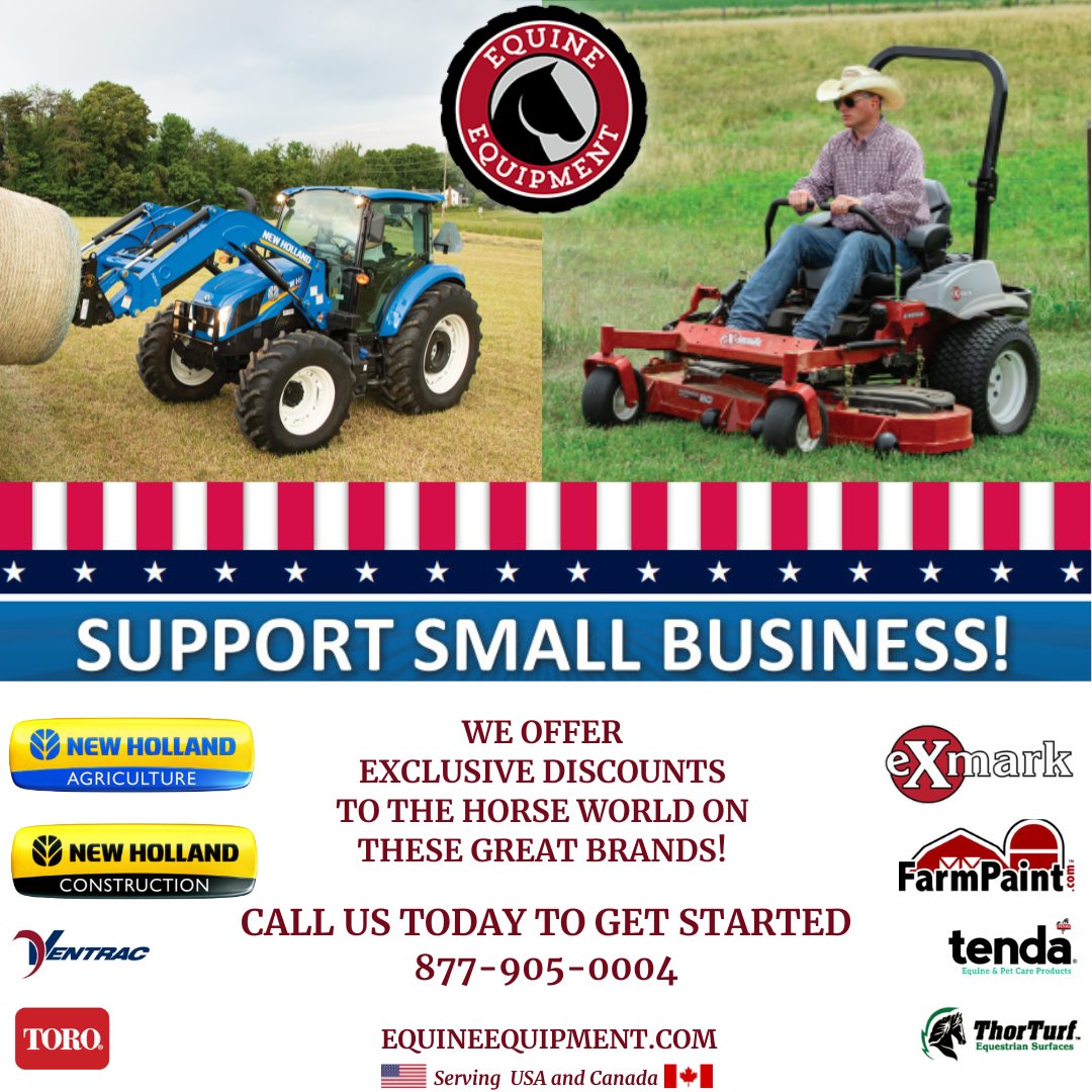 Are you in need of new equipment for your farm? We can help! Equine Equipment brings exclusive discounts to the horse world through our partnerships with these great brands. Call us today to learn more!📷
#ExmarkMowers #newhollandagriculture #toromowers #ventrac #equipment