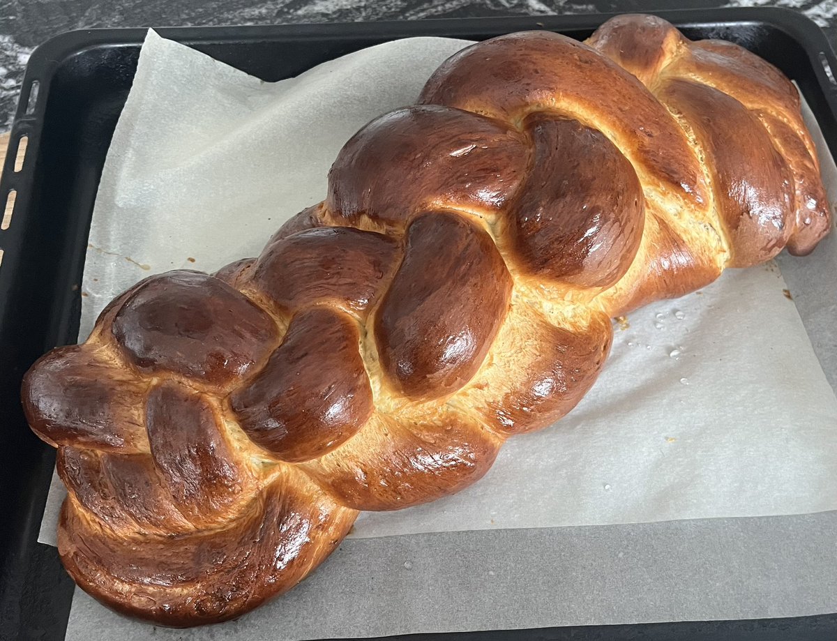 Baking day today. Decided to bake #challah. It was a medium size when it went in the oven but came out a monster size! 🤣
