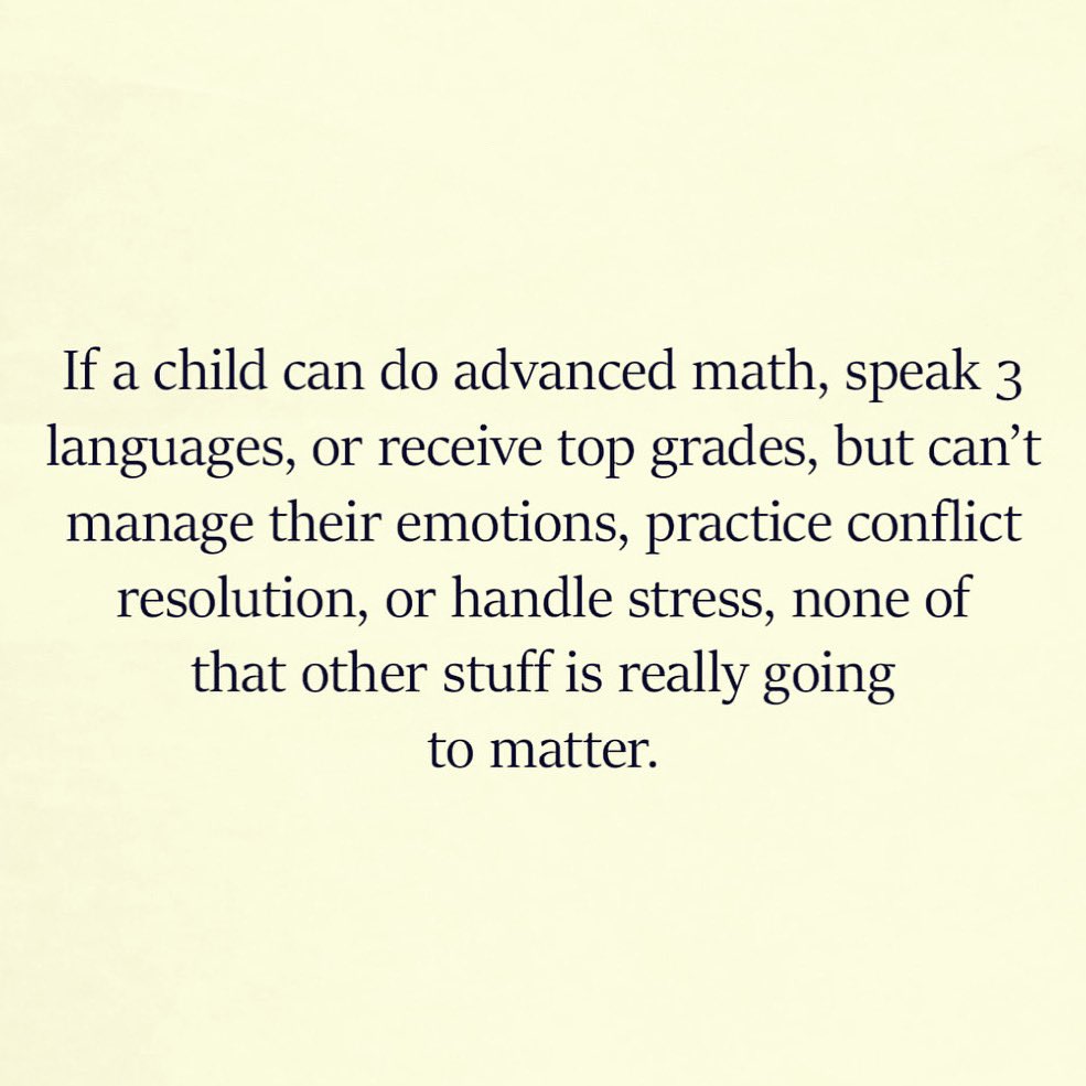 Yup 👍👍👍 #lifeskills matter more in order to survive in this complicated world of ours than #academicachievements … #managingemotions #conflictresolution #handlingstress ! #happytuesdayeveryone😊