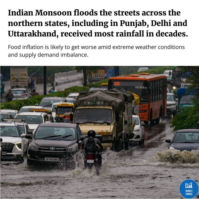 _FranklyFinance's tweet photo. New Delhi records the wettest day in July in a decade. 36 hours of incessant rain is pushing North India to the edge of floods. Lives have been lost and several injured. 

#rainfall #delhirain #indiarains #inflation #delhiweather #gurugram #india https://t.co/5cTuTpuYRM