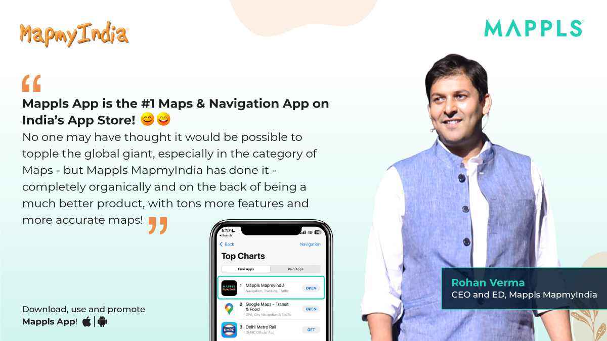 Read More: linkedin.com/posts/rohanver…

#MapmyIndia #Mappls #MapplsApp #SuperApp #Best #NavigationApp #iOS #AppStore #India