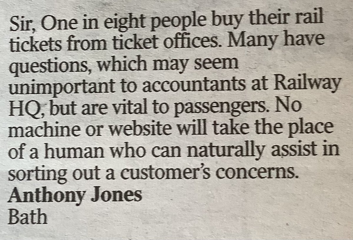 Letter in today’s Times