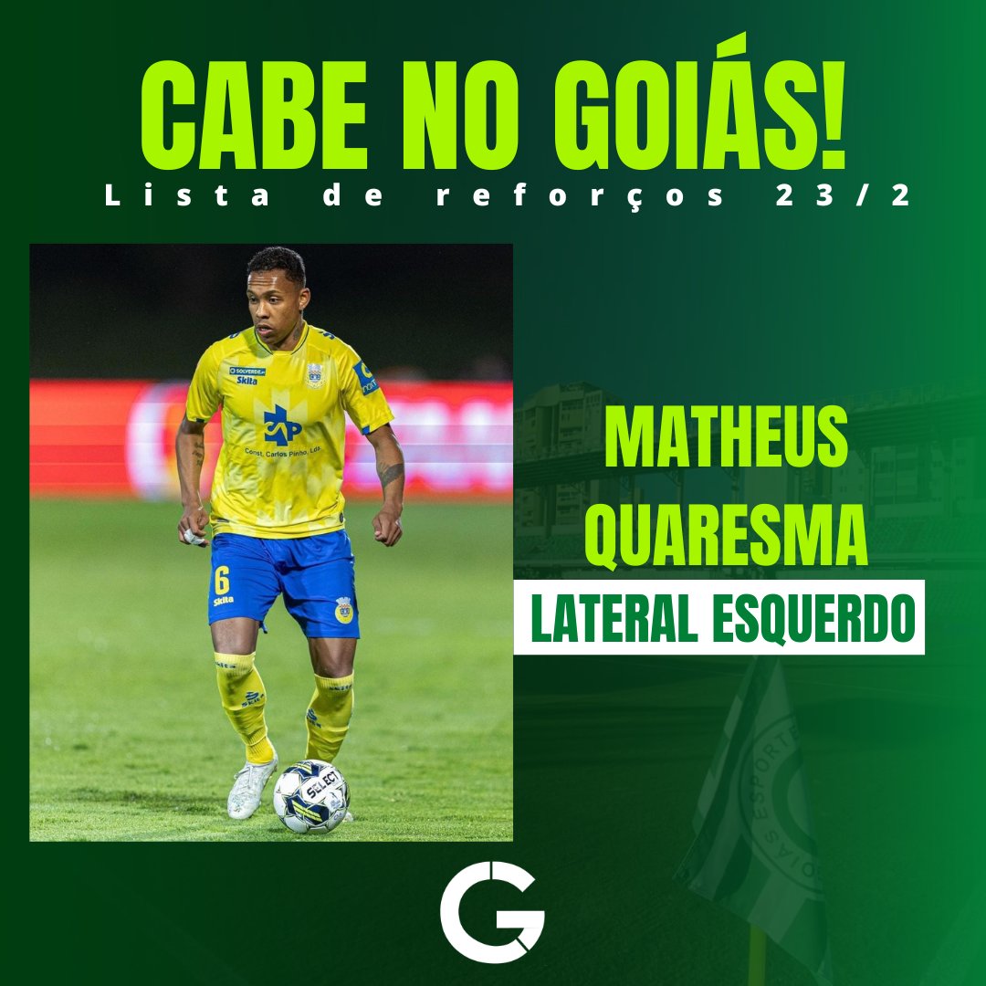 centralGoias33's tweet photo. 🟩MATHEUS QUARESMA
O lateral esquerdo Matheus Quaresma (26), (Que também estava no Arouca junto ao professor Evangelista), Ele tem passagem por times como Lajeadense, FC Cascavel, América-RJ e Cuiabá. Quaresma é um bom nome para o @goiasoficial.
#CentralGoias https://t.co/W5eM6UYXeV