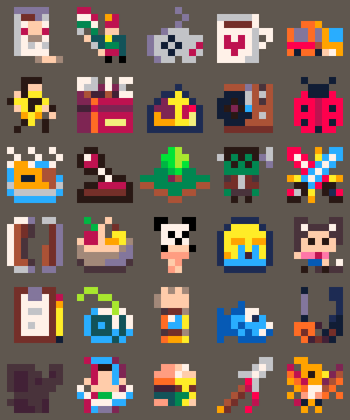 Hi! I'm Achie, a #pico8 game dev and pixel artist! Here is my last month of Pixel Dailies for #PortfolioDay! I made 3D voxelart for all of these! You can check them on my ☕️ page! ko-fi.com/achiegamedev

#pixelart