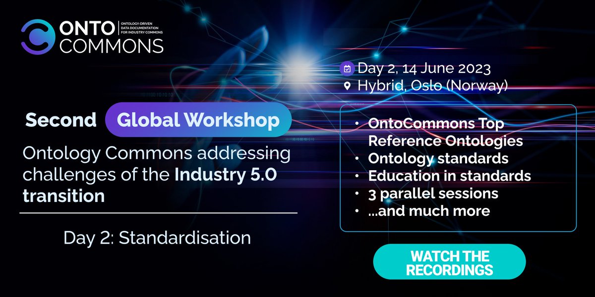 💡Interested in #materials &amp; #manufacturing standardisation?
➡️The 2nd day of the @OntoCommons 2nd Global Workshop was an absolute engaging journey through the world of #standardisation in industry. 
👉You can now watch the recordings online!
tinyurl.com/yyp5c7ex