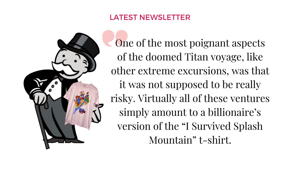 Is going to space or to the bottom of the sea a billionaire's version of a Disney ride? Don't miss <a href="/DCrittenden1/">Danielle Crittenden Frum</a> in latest <a href="/SubstackInc/">Substack</a> #Titansubmersible #Titan  femsplainers.substack.com/p/why-do-men-p…