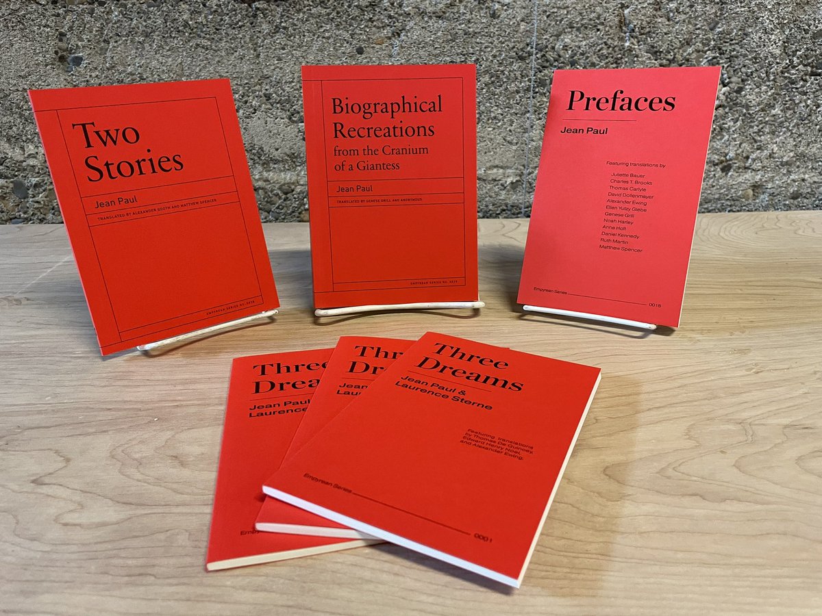 How about a little <a href="/EmpyreanSeries/">Empyrean Series</a> deal today: snag a copy of Prefaces, Two Stories, or Biographical Recreations from the Cranium of a Giantess this week, and we’ll send you a copy of Three Dreams for free!

sublunaryeditions.com/search/Jean%20…