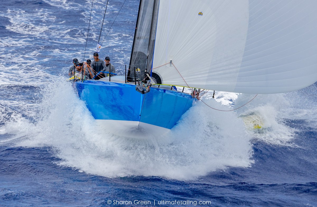 What a way to finish 2,225 miles! The Transpac finally lived up to its name with perfect downwind conditions in the Molokai channel for these July 10th afternoon finishers. Photos by Sharon Green